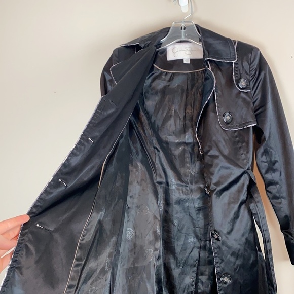 Jessica Simpson Black Trench Coat Size XS - Picture 11 of 15